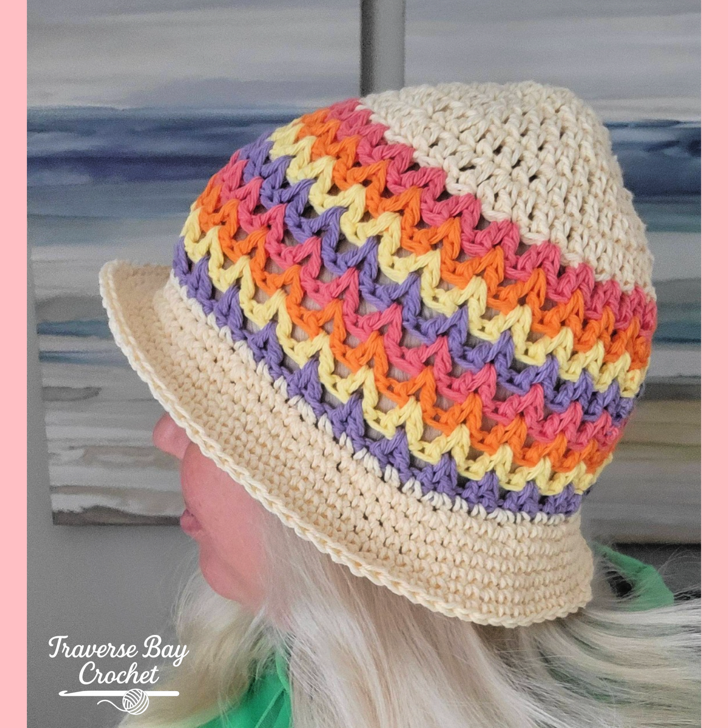 Crochet Zig Zag Sun Hat Pattern Baby Child Adult Sizes