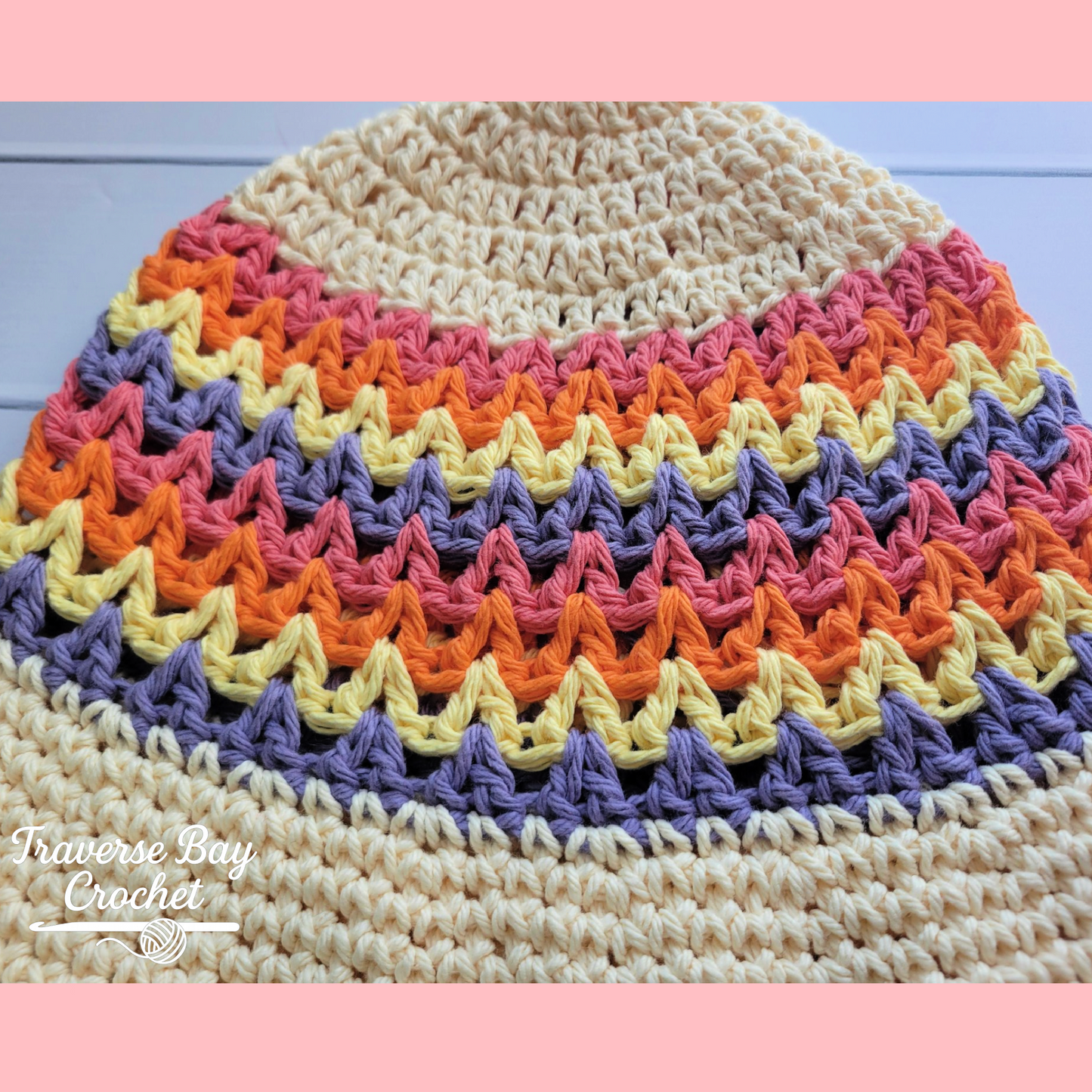 Crochet Zig Zag Sun Hat Pattern Baby Child Adult Sizes