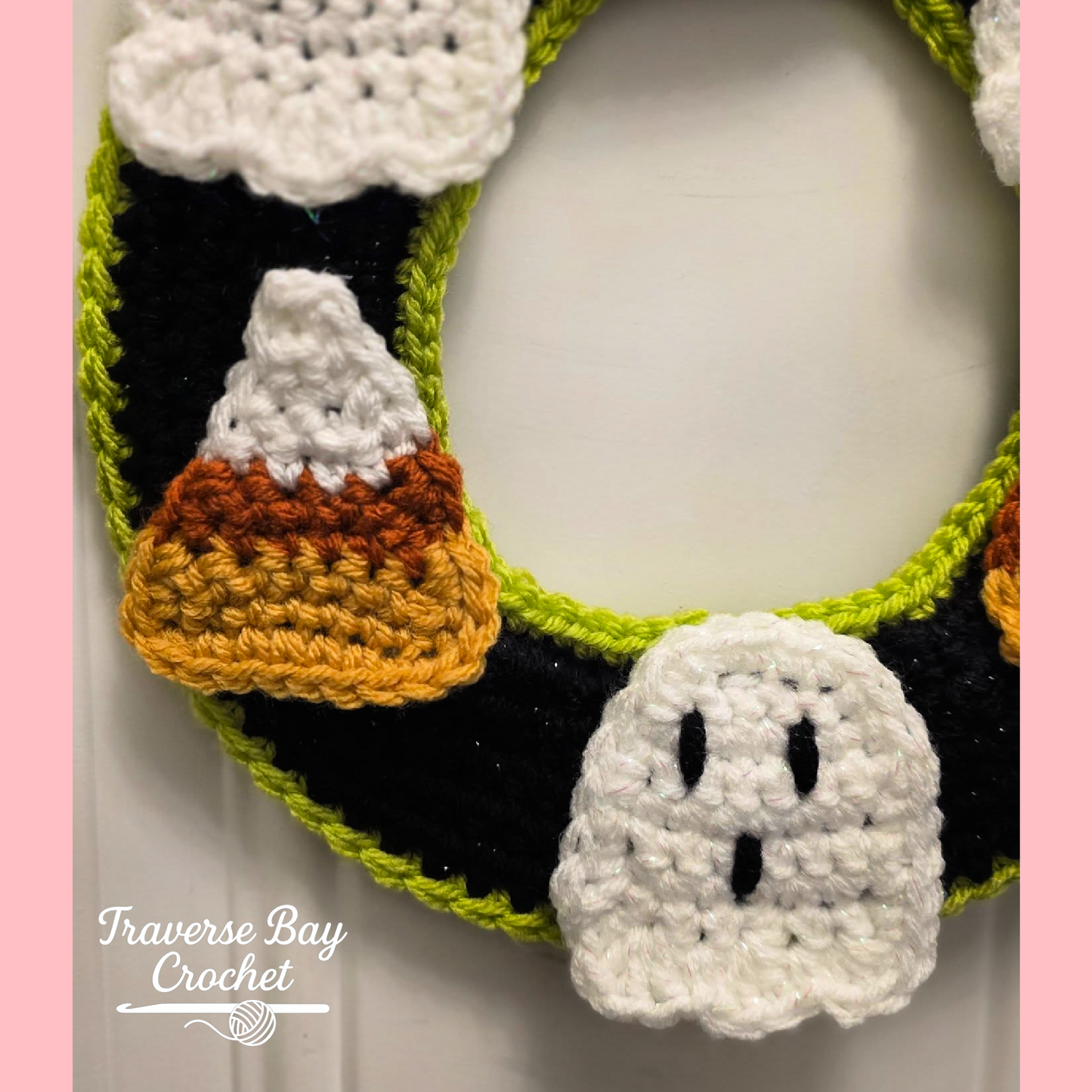 Crochet Ghost & Candy Corn Wreath Pattern
