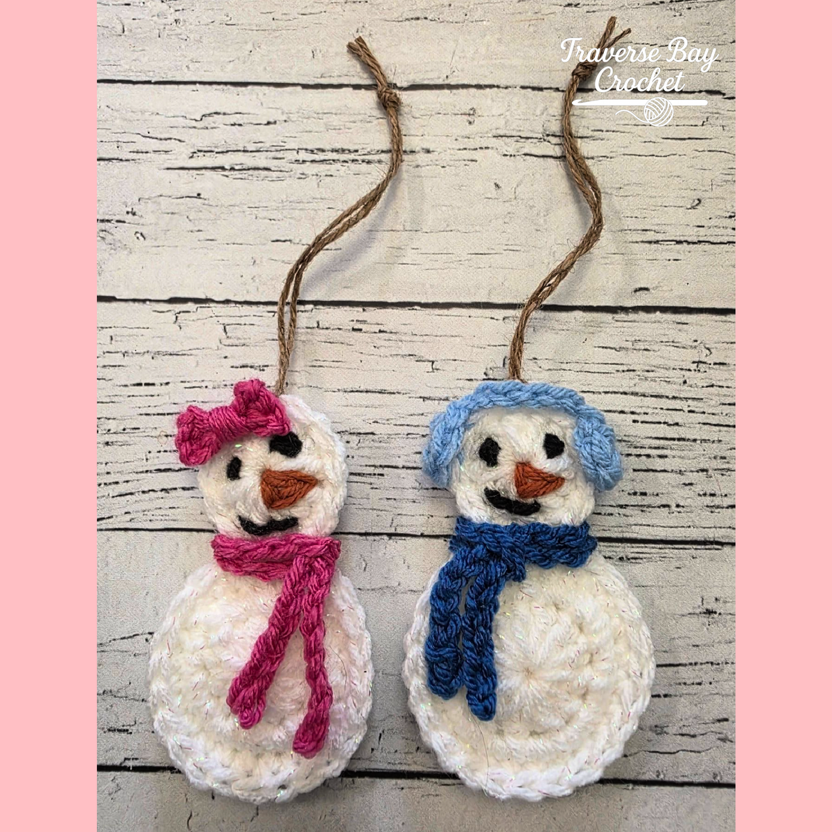 Crochet Snowman Family Ornament Christmas Pattern