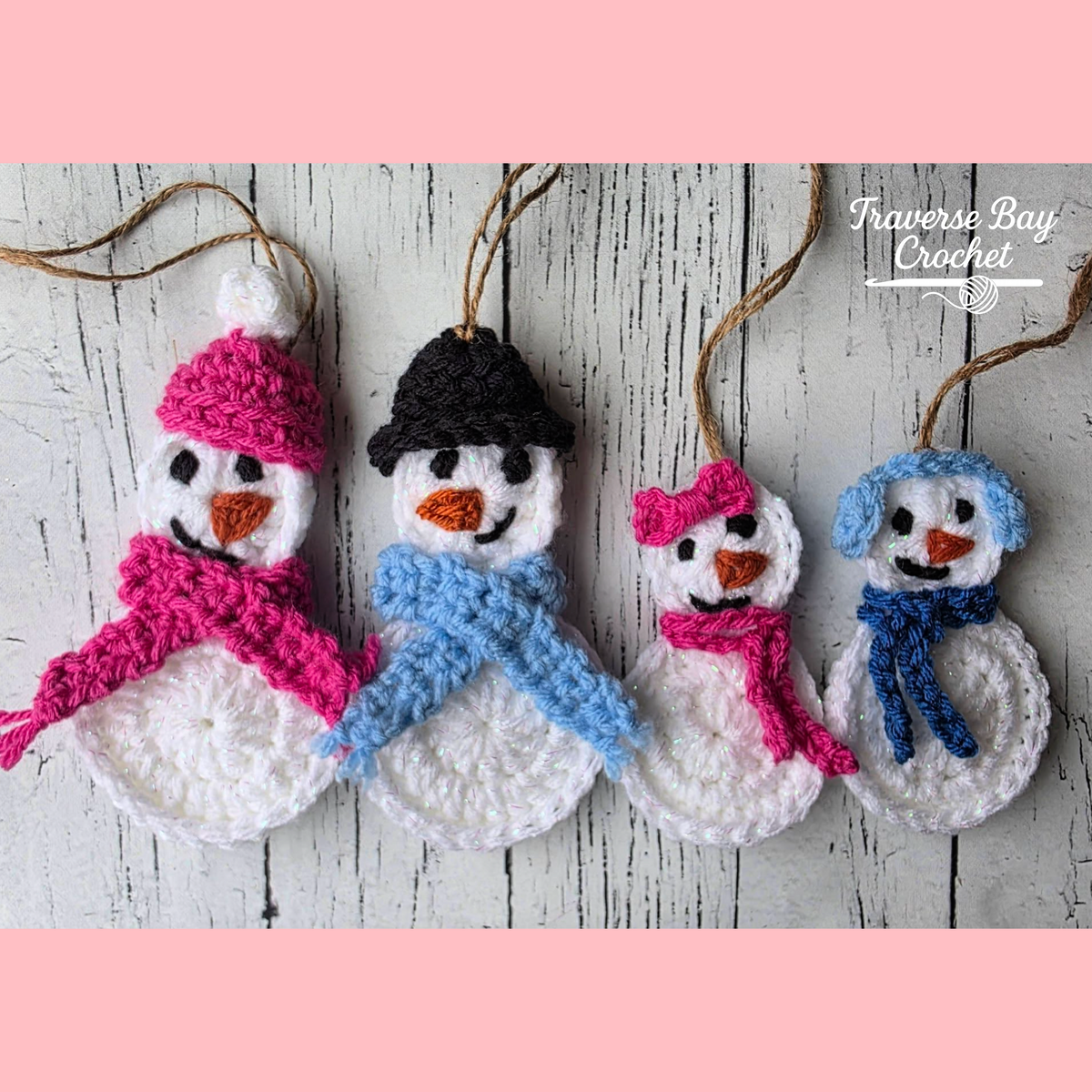 Crochet Snowman Family Ornament Christmas Pattern