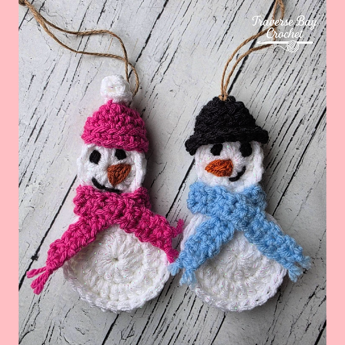 Crochet Snowman Family Ornament Christmas Pattern