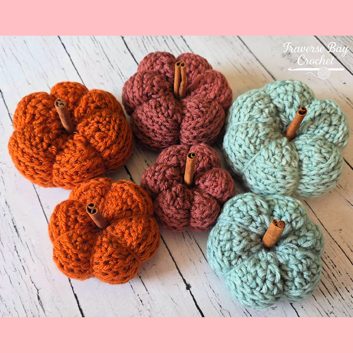 Crochet Little Pumpkins Fall Decor 2 Sizes Pattern
