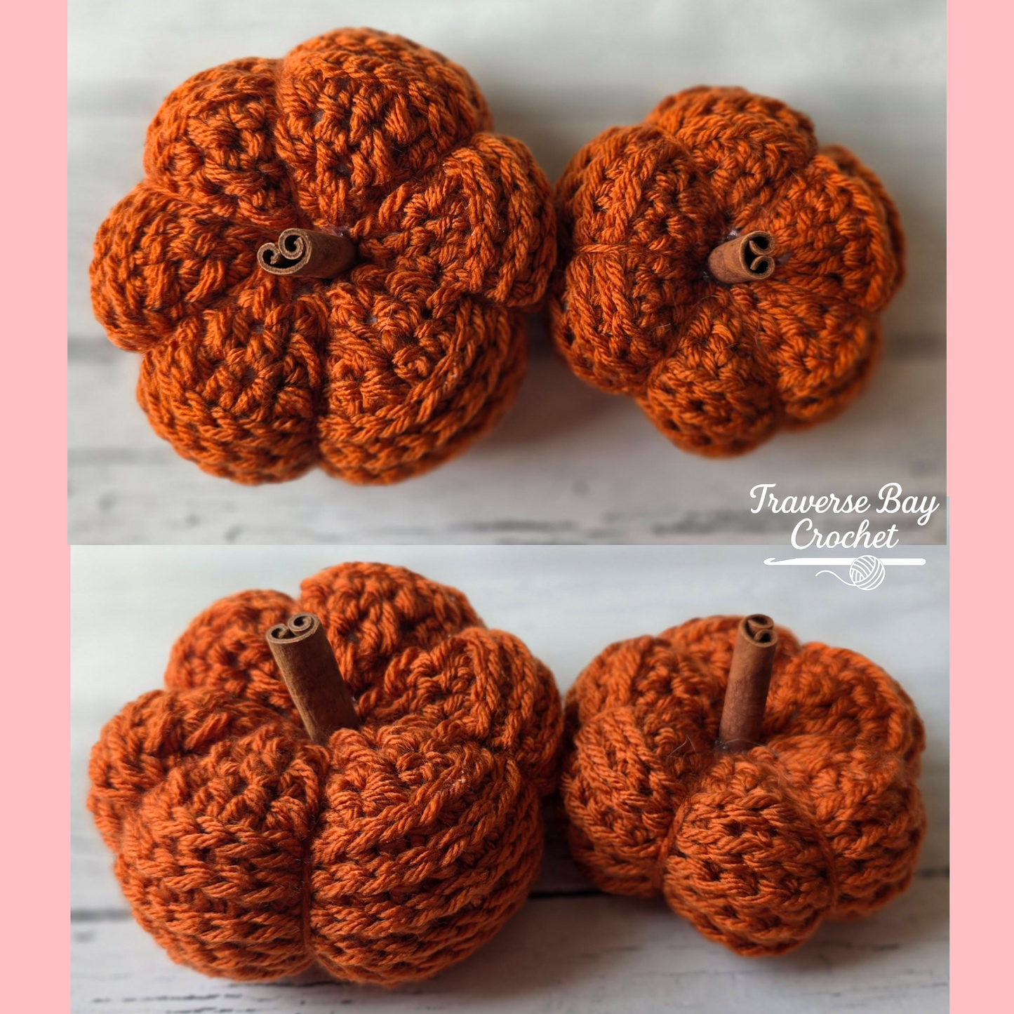 Crochet Little Pumpkins Fall Decor 2 Sizes Pattern