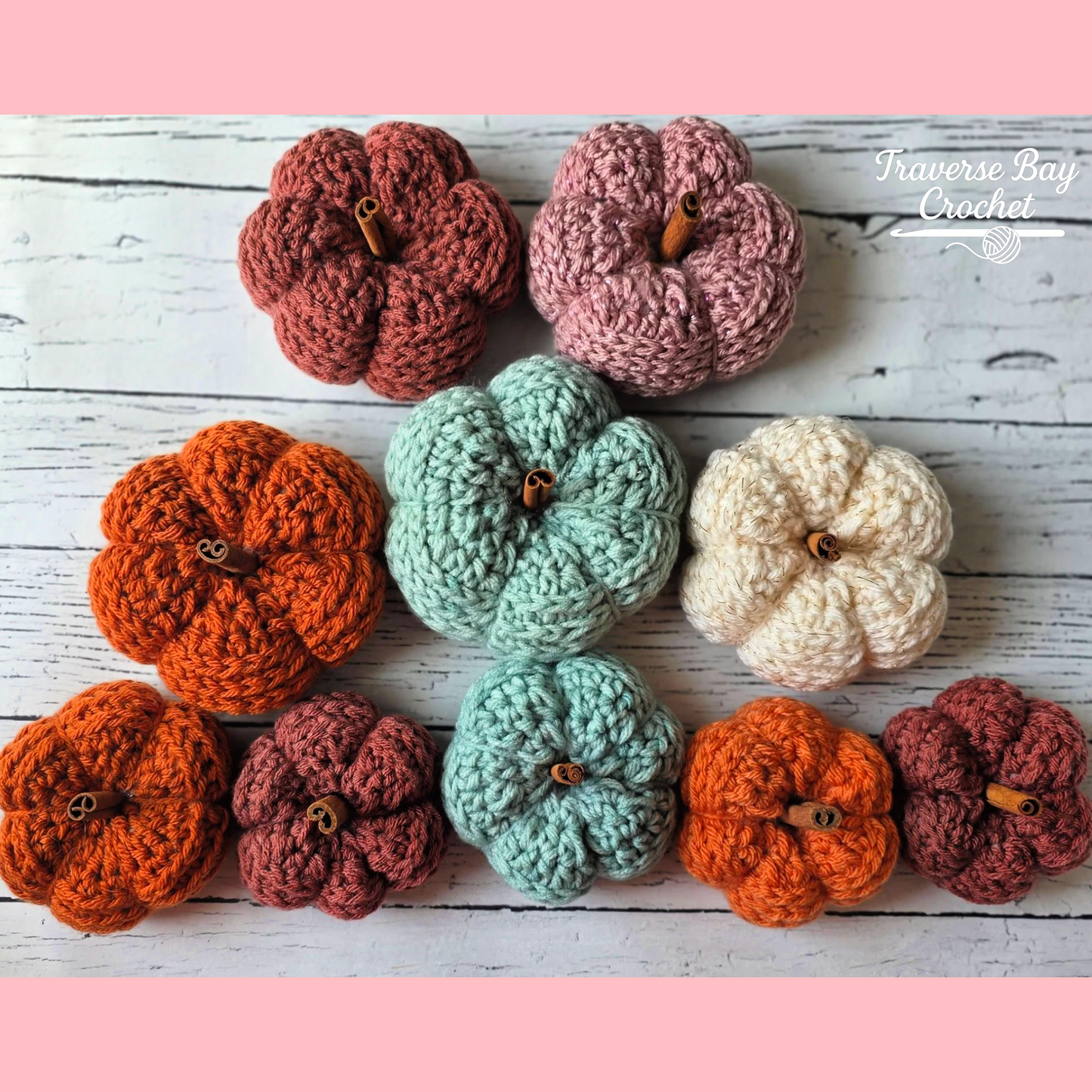 Crochet Little Pumpkins Fall Decor 2 Sizes Pattern