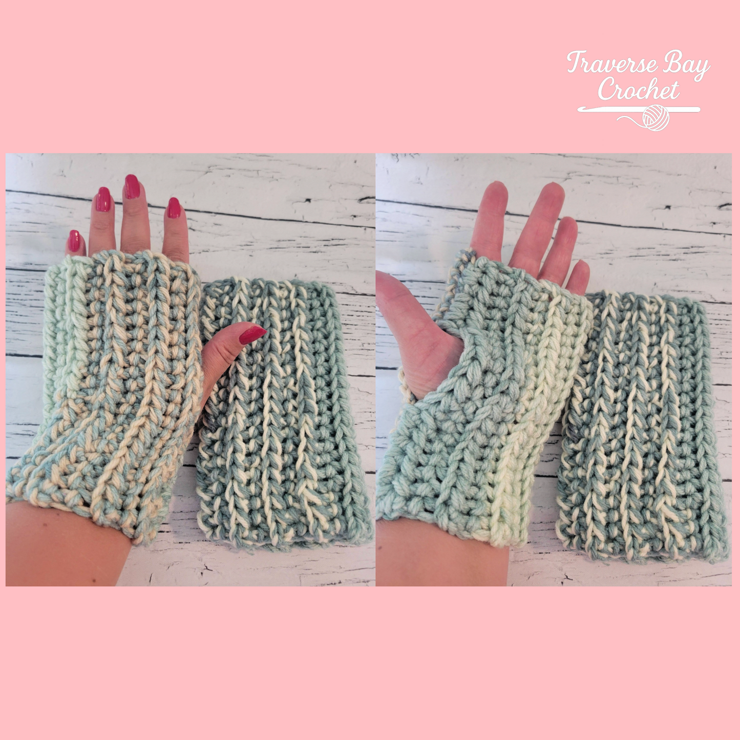 Crochet Bulky Fringe Neck Warmer Fingerless Mitten Set Pattern