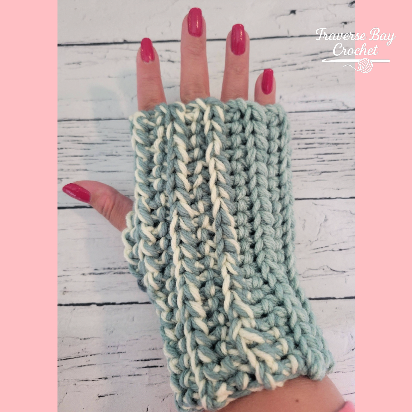 Crochet Bulky Fringe Neck Warmer Fingerless Mitten Set Pattern