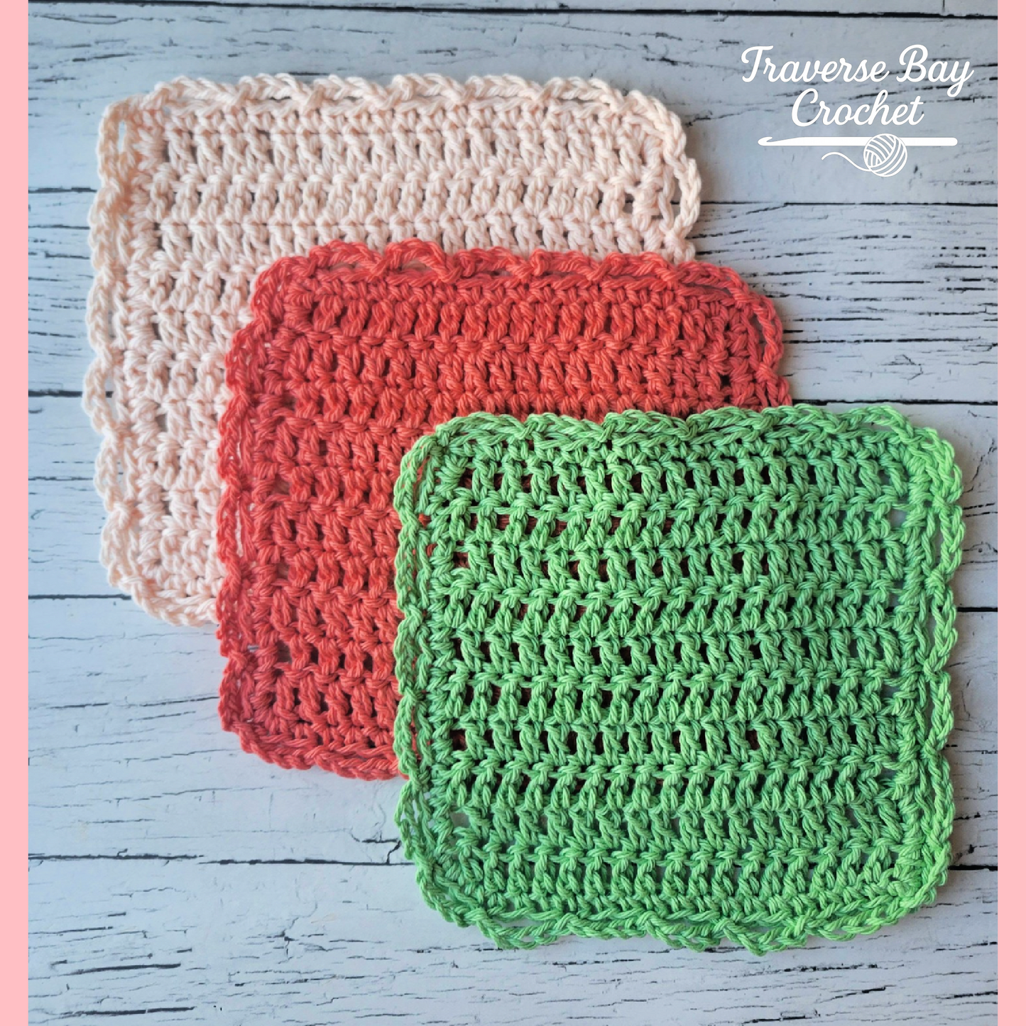 Crochet Beginner Lace Dishcloth Pattern