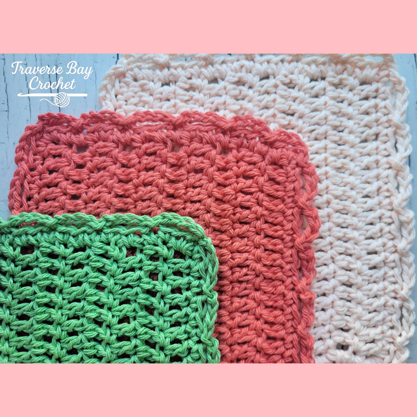 Crochet Beginner Lace Dishcloth Pattern