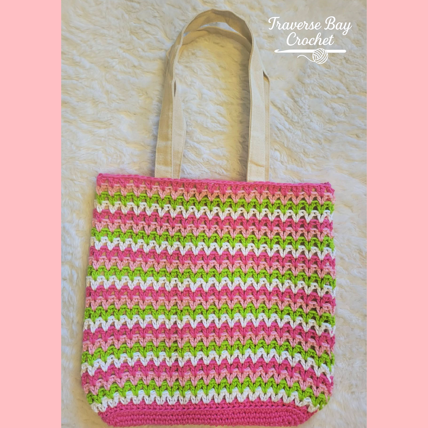Crochet Zig Zag Canvas Tote Bag Pattern
