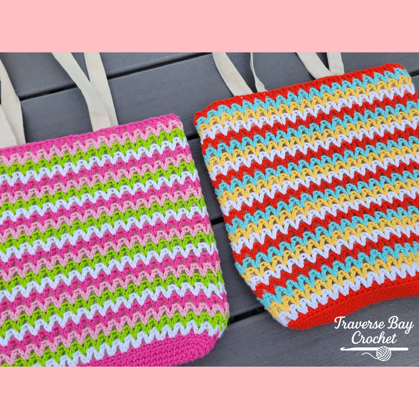 Crochet Zig Zag Canvas Tote Bag Pattern