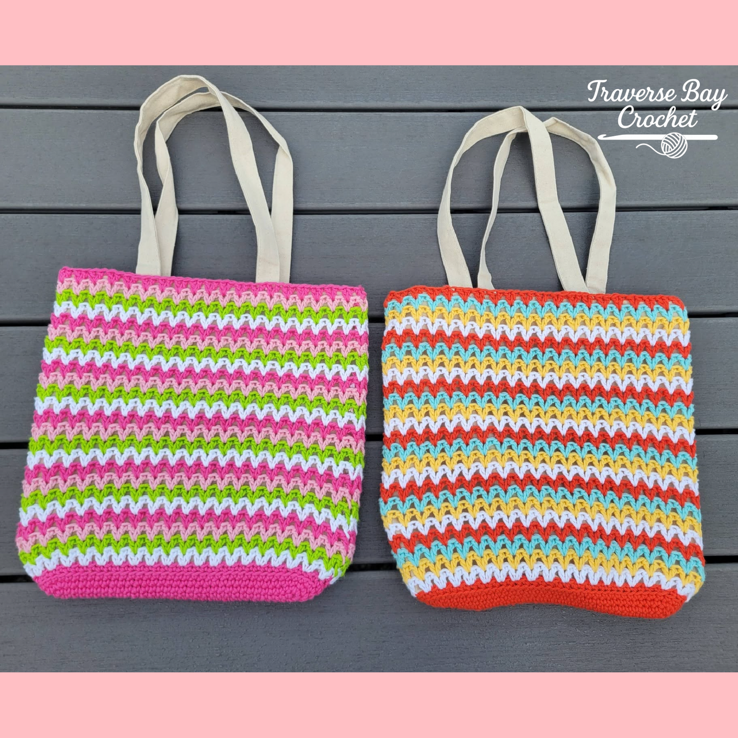 Crochet Zig Zag Canvas Tote Bag Pattern