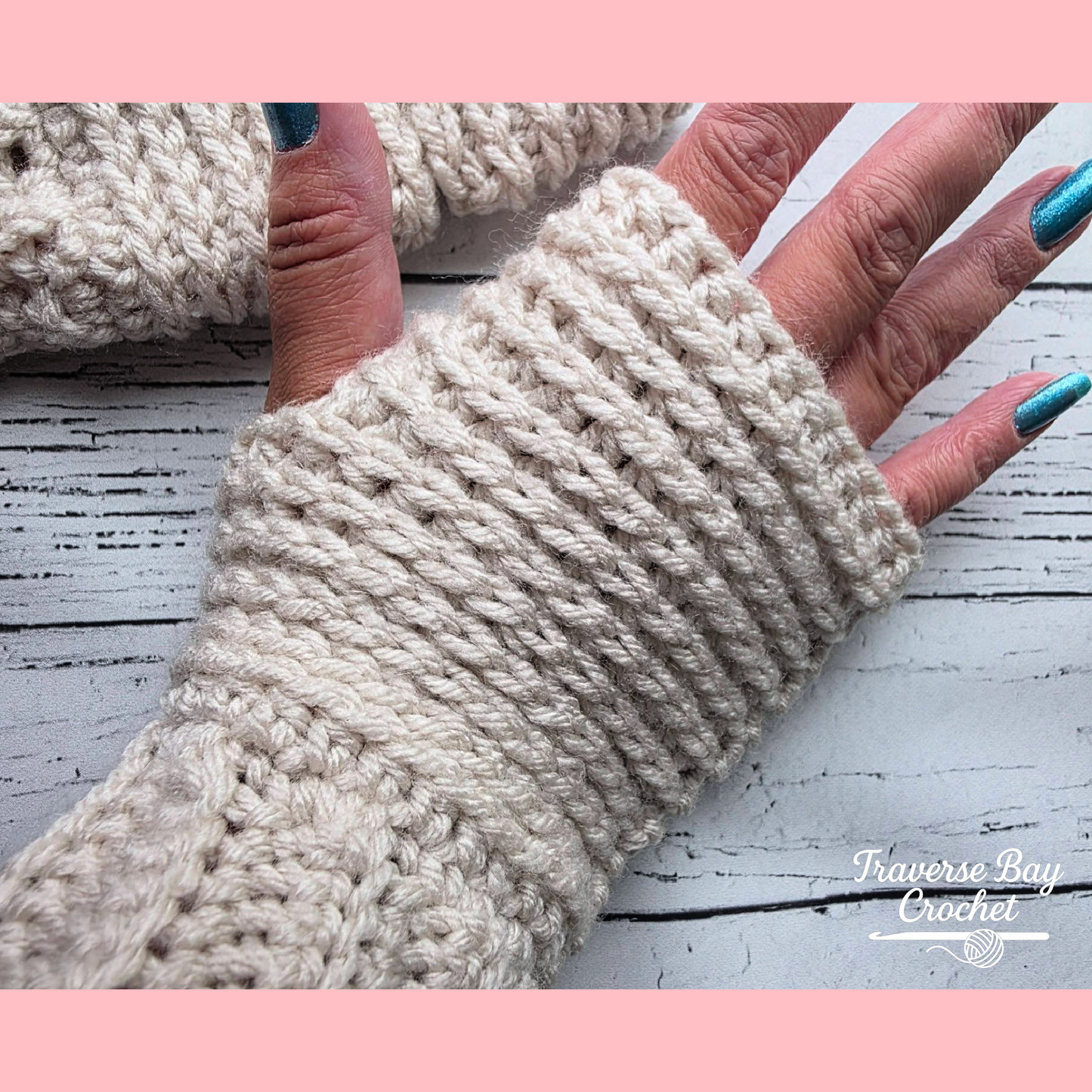 Crochet Bay Ridge Fingerless Mittens Pattern