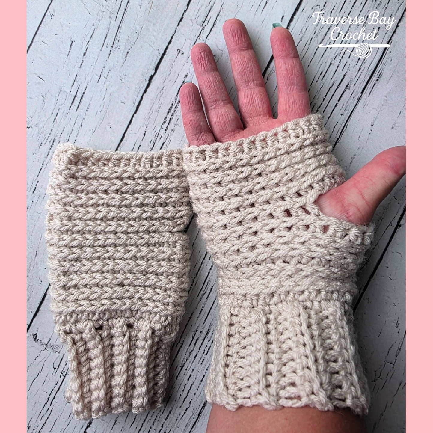 Crochet Bay Ridge Fingerless Mittens Pattern