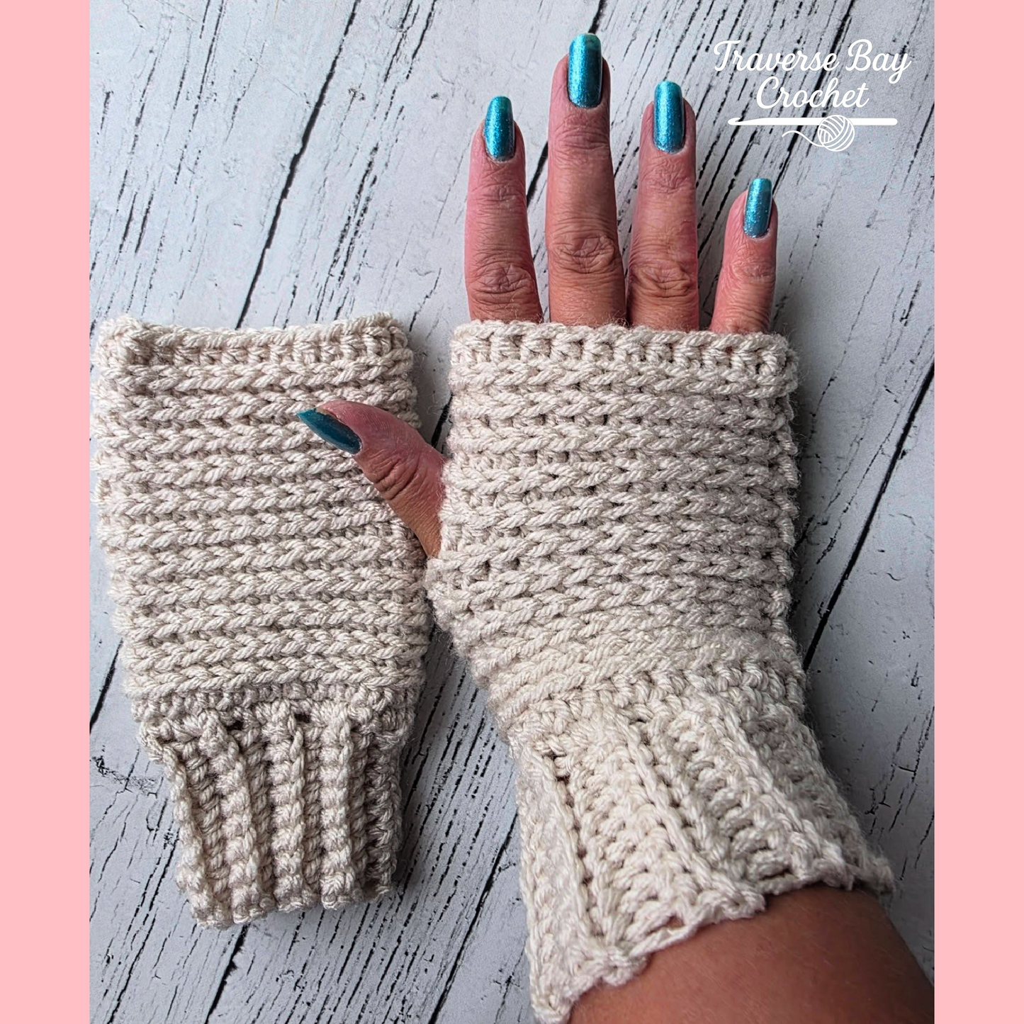 Crochet Bay Ridge Fingerless Mittens Pattern