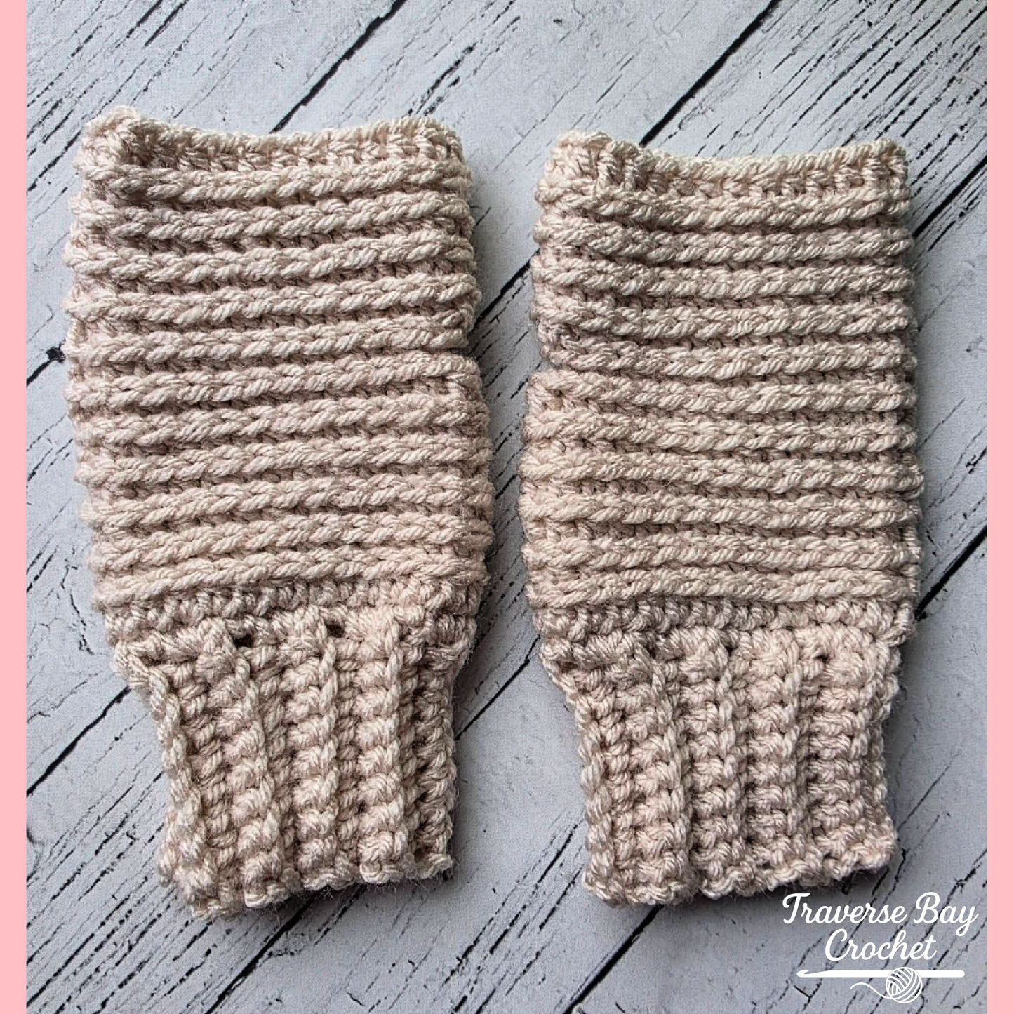 Crochet Bay Ridge Fingerless Mittens Pattern