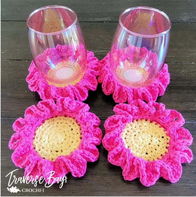 Crochet Flower Coaster Pattern