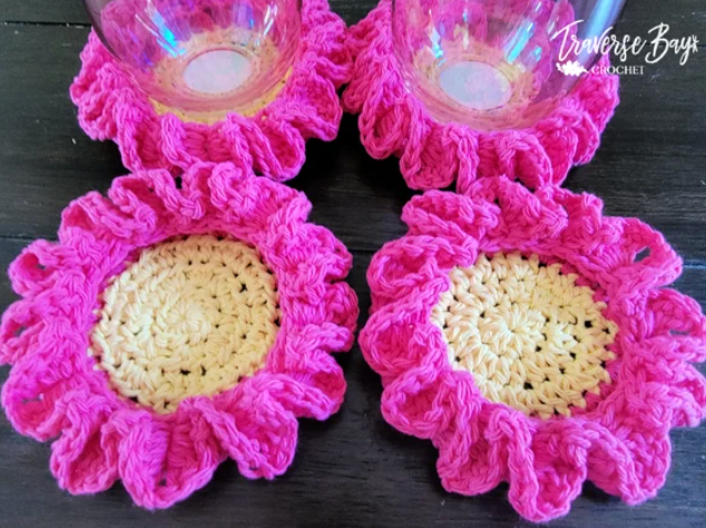Crochet Flower Coaster Pattern