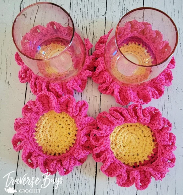 Crochet Flower Coaster Pattern