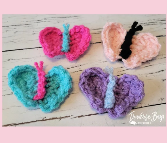 Crochet Butterfly Applique Pattern
