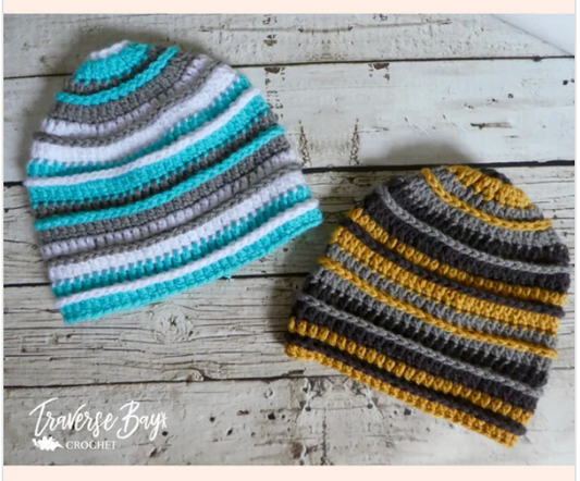 Crochet Stripe Beanie Pattern
