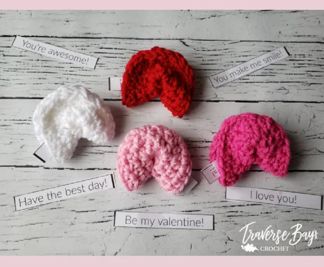 Crochet Valentine Fortune Cookie Pattern