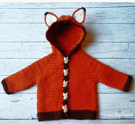 Crochet Fox Cardigan Pattern