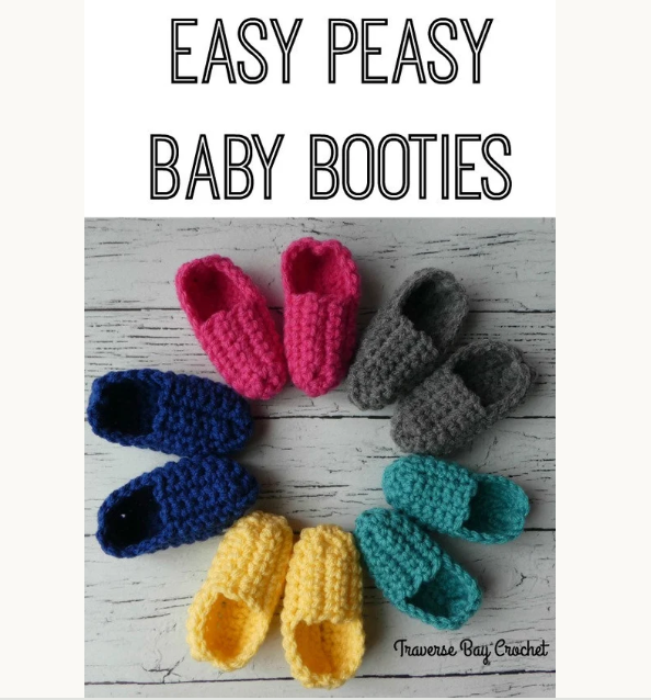 Crochet Easy Baby Booties Pattern