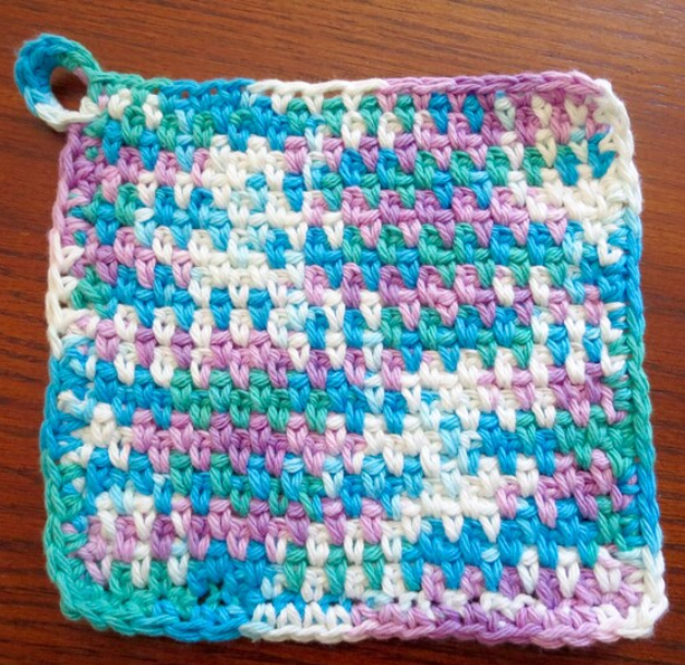 Crochet Moss Stitch Dishcloth Pattern