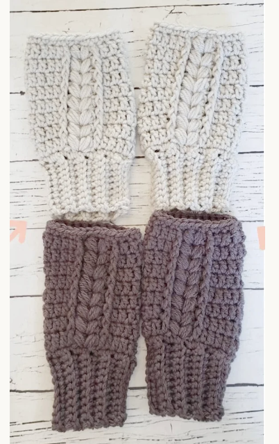 Crochet Cable Fingerless Gloves Pattern