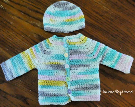 Crochet Newborn Baby Cardigan Pattern