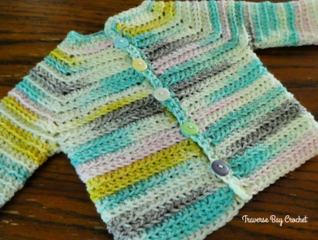 Crochet Newborn Baby Cardigan Pattern