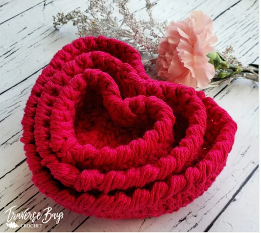Crochet Heart Nesting Baskets Pattern