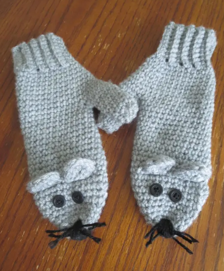 Crochet Mouse Mitten Pattern