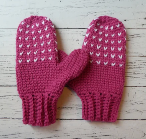 Crochet Faux Knit Mitten Pattern