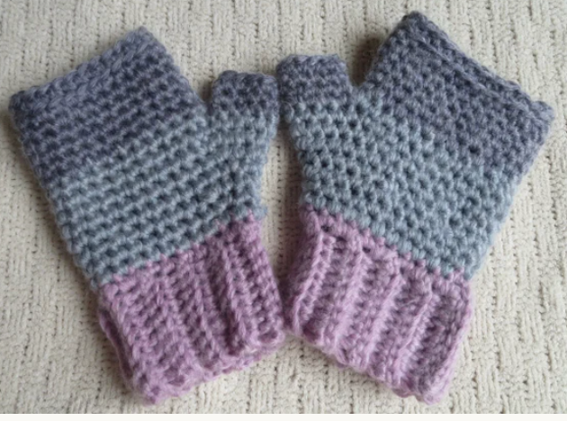 Crochet Adult Fingerless Mitten Pattern