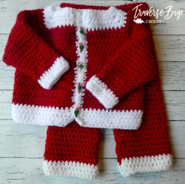 Crochet Baby Santa Suit Pattern