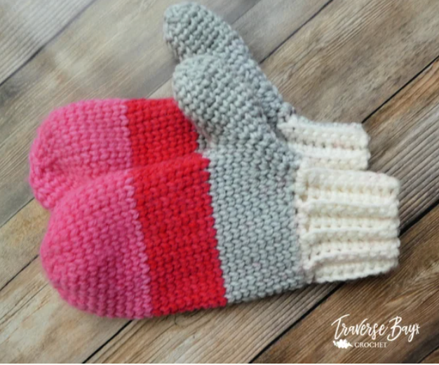 Crochet Waistcoat Mittens Pattern