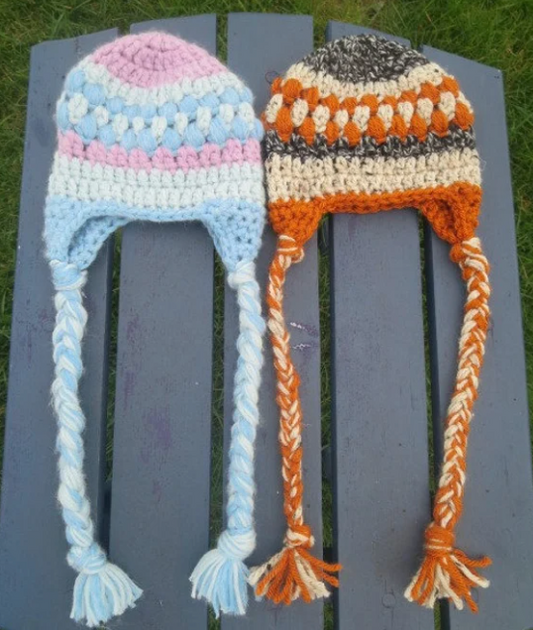 Crochet Newborn Earflap Beanie Pattern