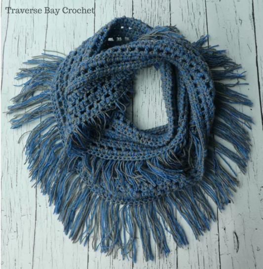 Crochet Fringe Cowl Pattern