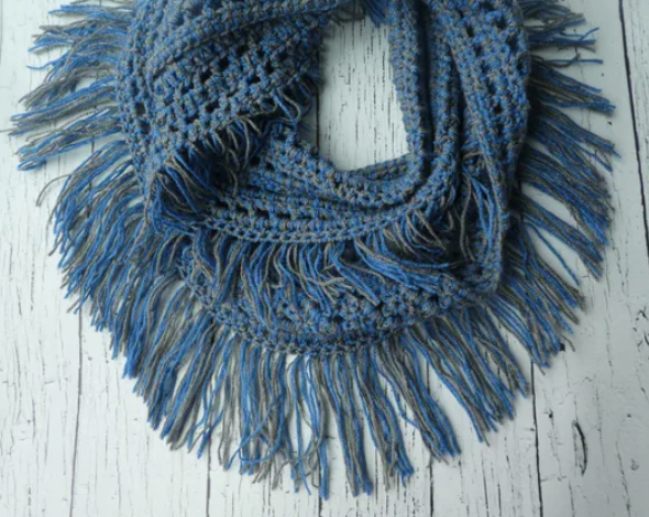 Crochet Fringe Cowl Pattern