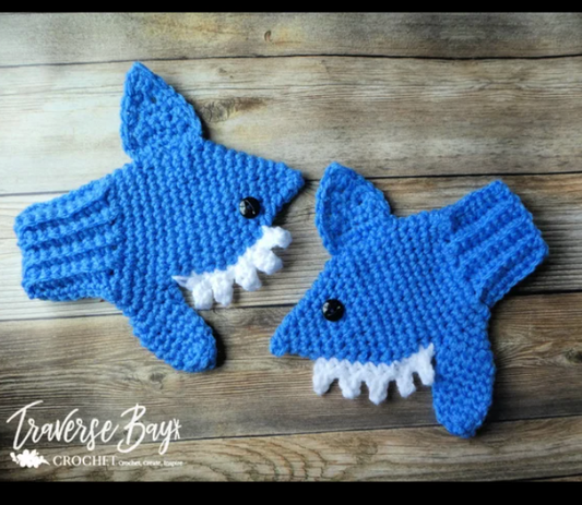 Crochet Shark Mitten Pattern