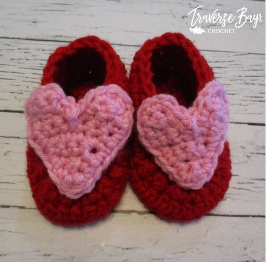 Crochet Heart Baby Bootie Pattern