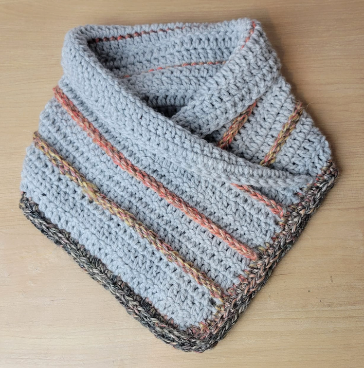 Crochet Stripe Neck Warmer Pattern