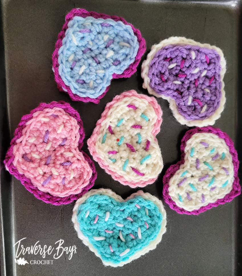 Crochet Heart Sugar Cookies Pattern