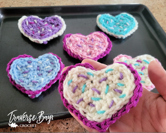 Crochet Heart Sugar Cookies Pattern