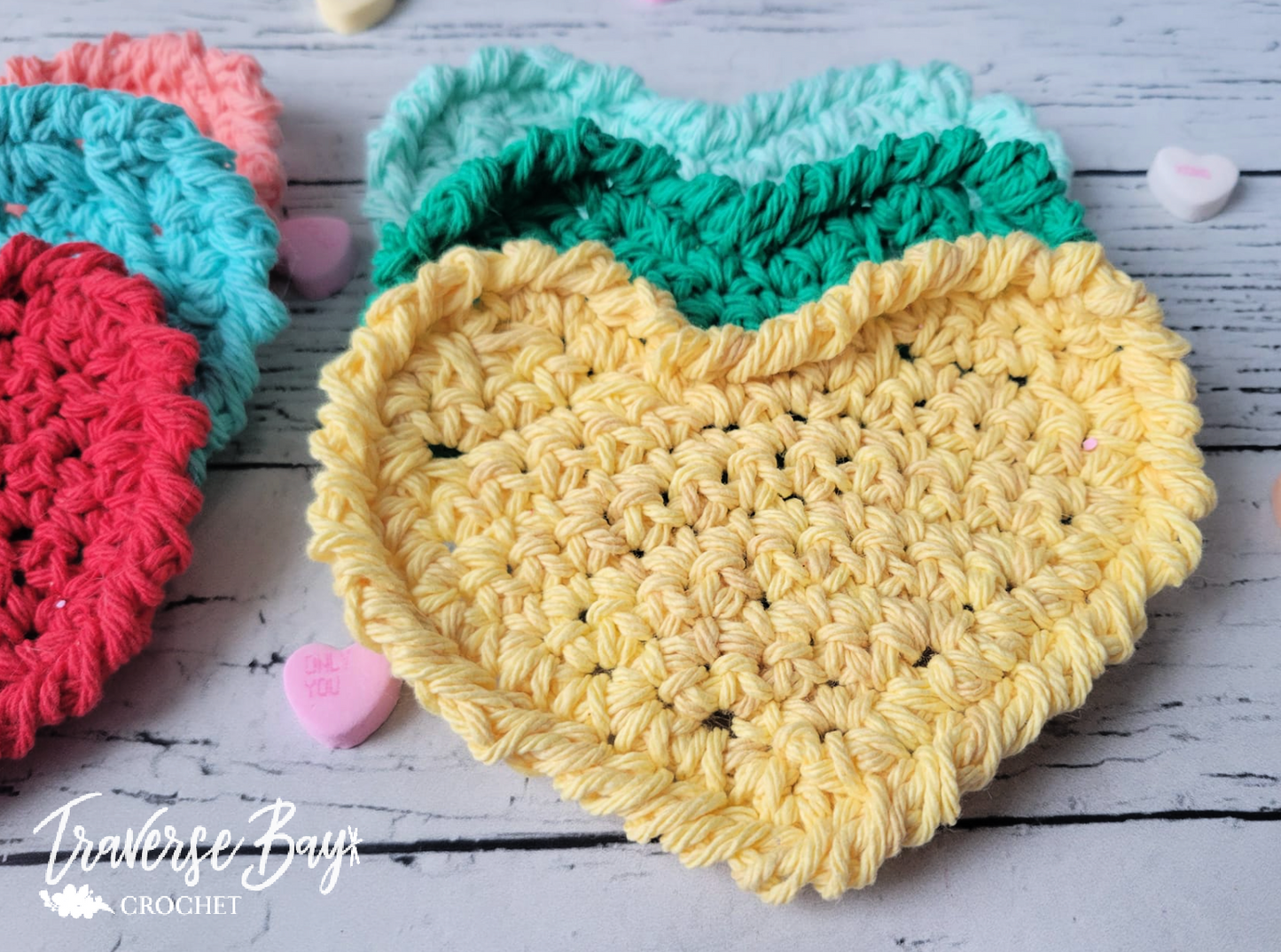 Crochet Heart Coaster Pattern