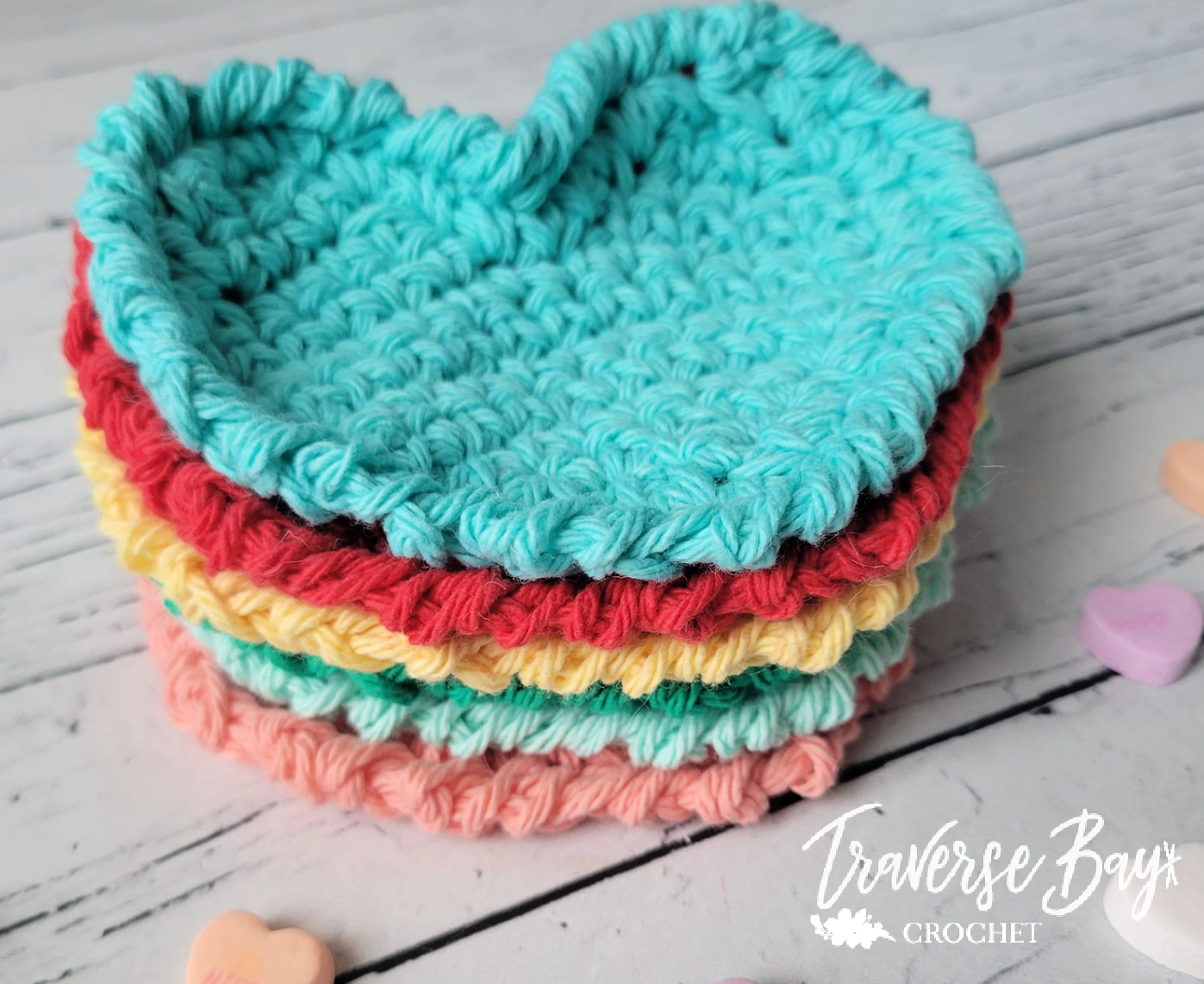 Crochet Heart Coaster Pattern