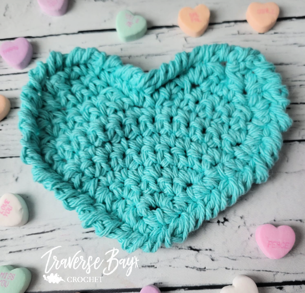 Crochet Heart Coaster Pattern