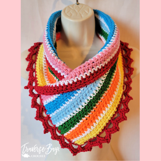 Crochet Striped Neck Warmer